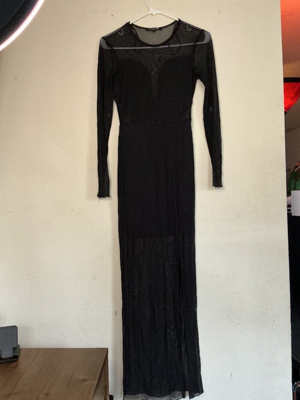Black Mesh Maxi Dress - Women's Size Medium - Picture 5 of 5